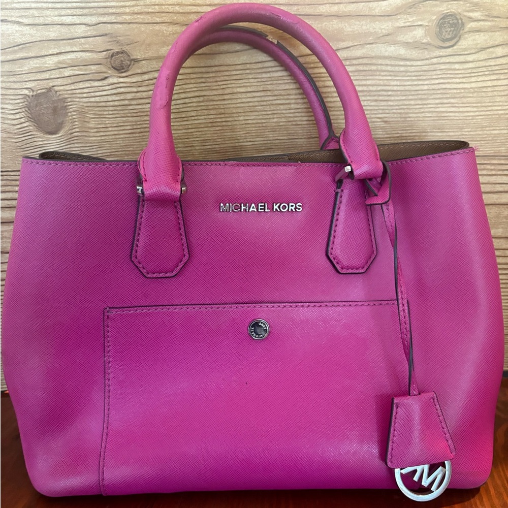 Michael Kors Pink Satchel Structured Design
